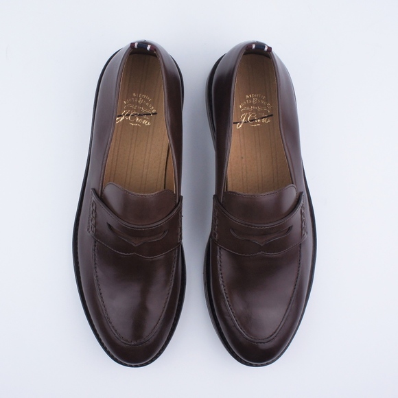 New JCREW Mens Oar Stripe Penny Loafers - Picture 2 of 3